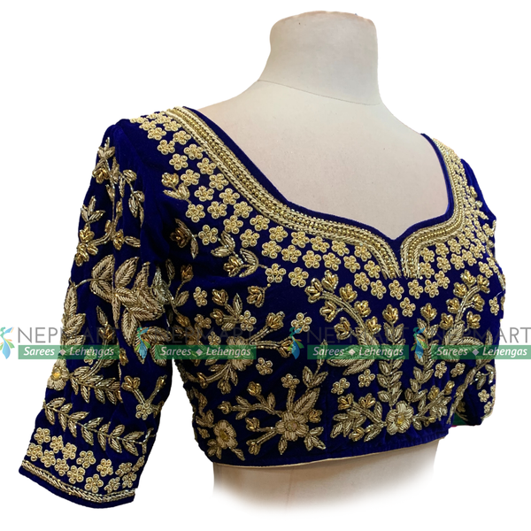 Royal Blue Heavy Handwork Blouse