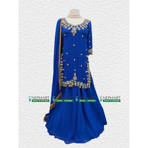 Royal blue Handwork Sharara Set