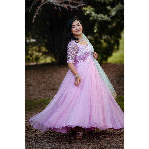 Baby Pink Net Gown